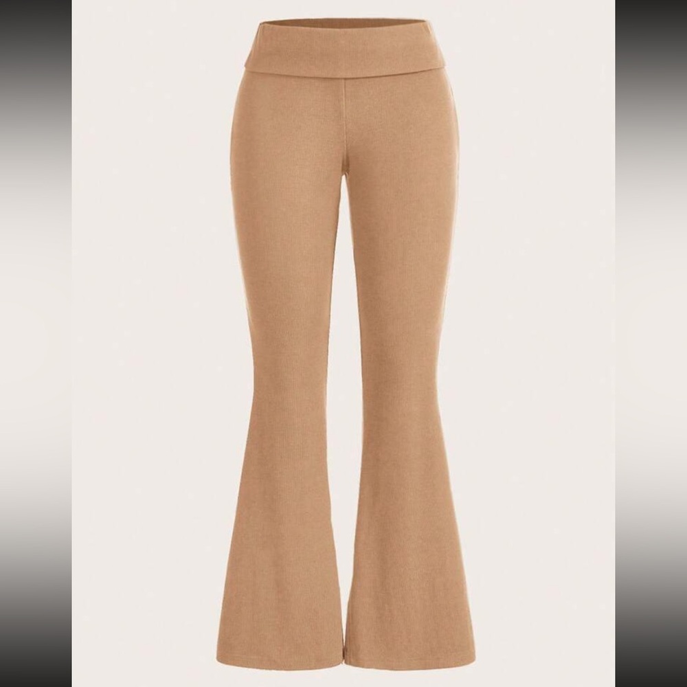 SHEIN qutie solid flare leg pants